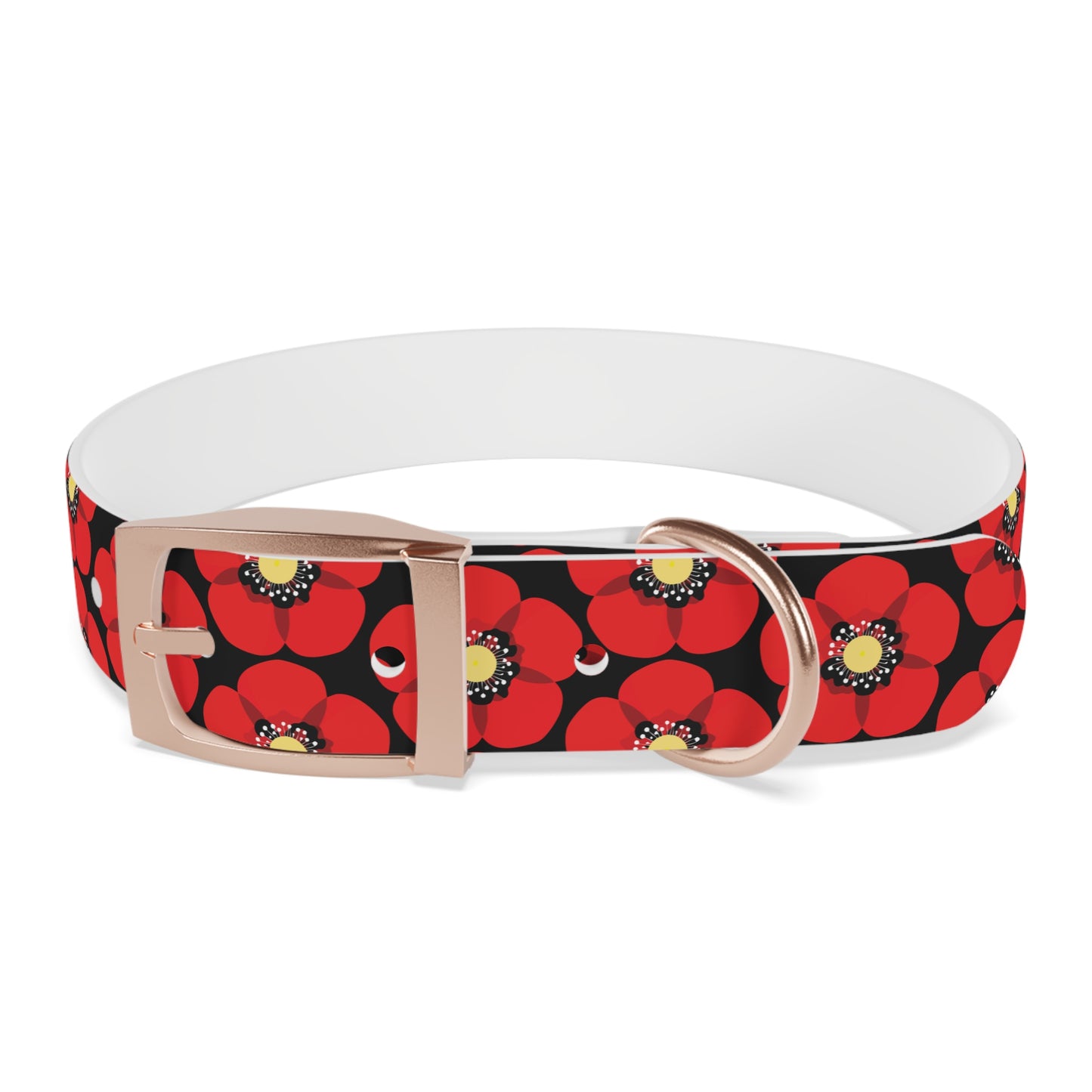 Odor and Stain-Resistant Poppy Dog Collar