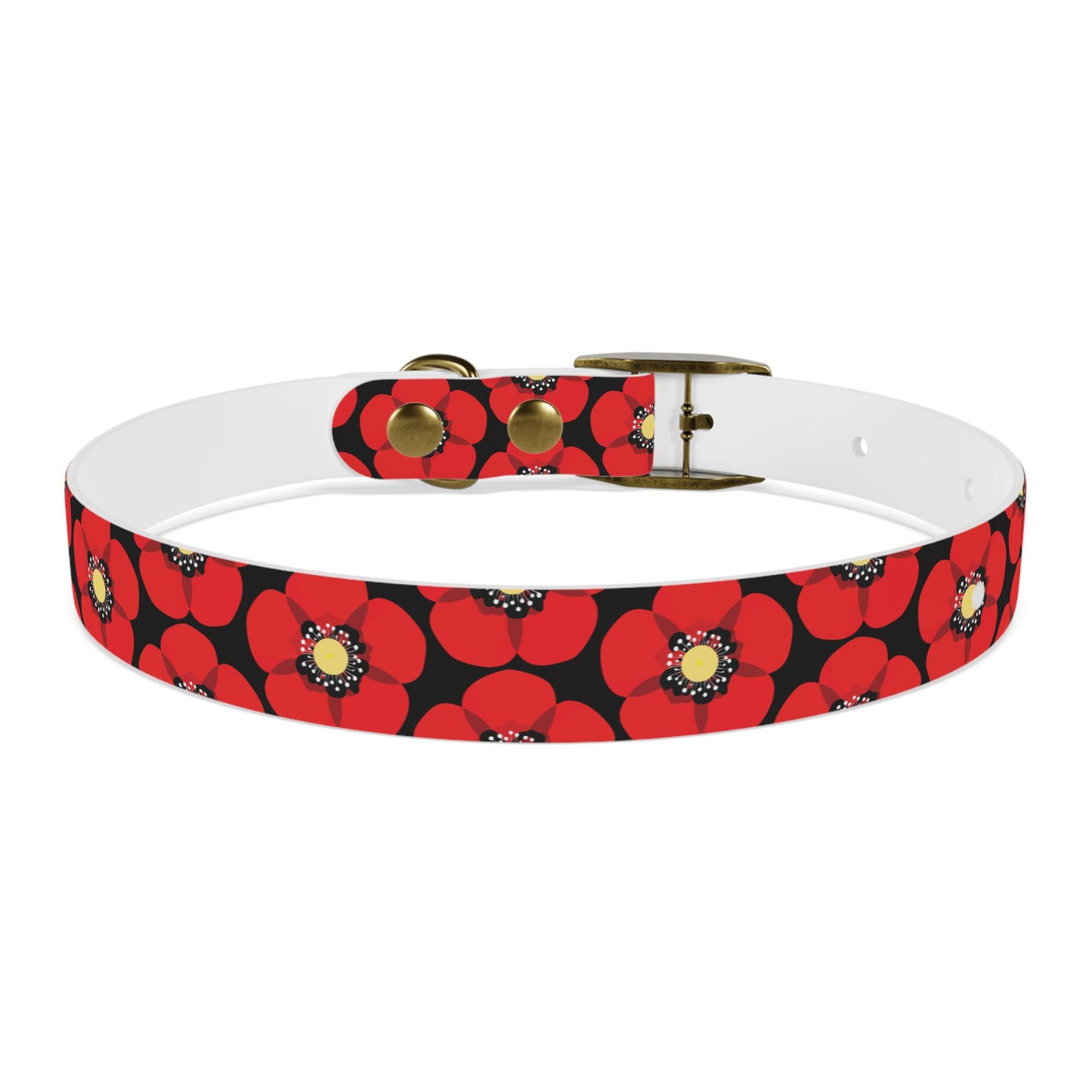 Odor and Stain-Resistant Poppy Dog Collar