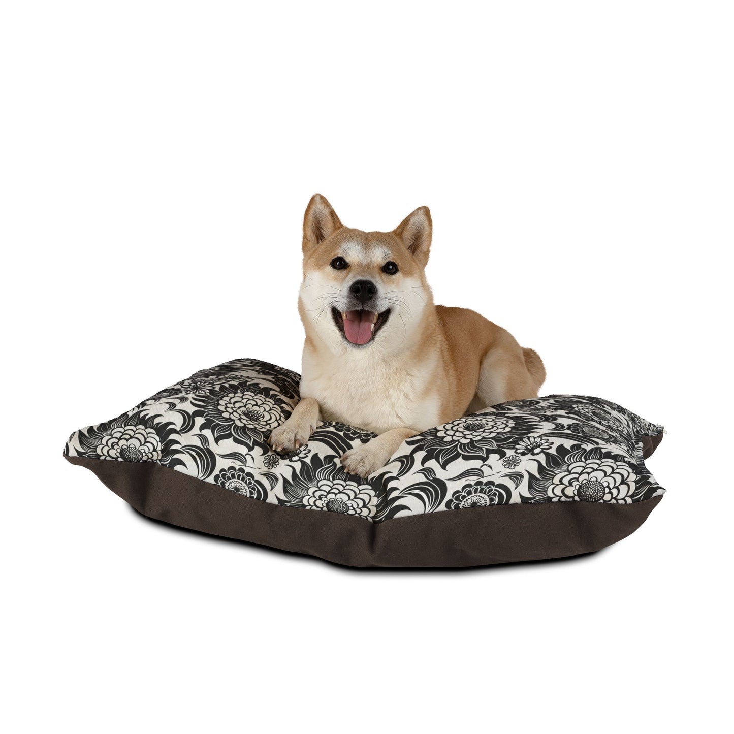 Neutral Florals Elegant Pet Bed, Cozy Dog Bed, Home Decor, Pet Lover Gift, Modern Pet Accessories