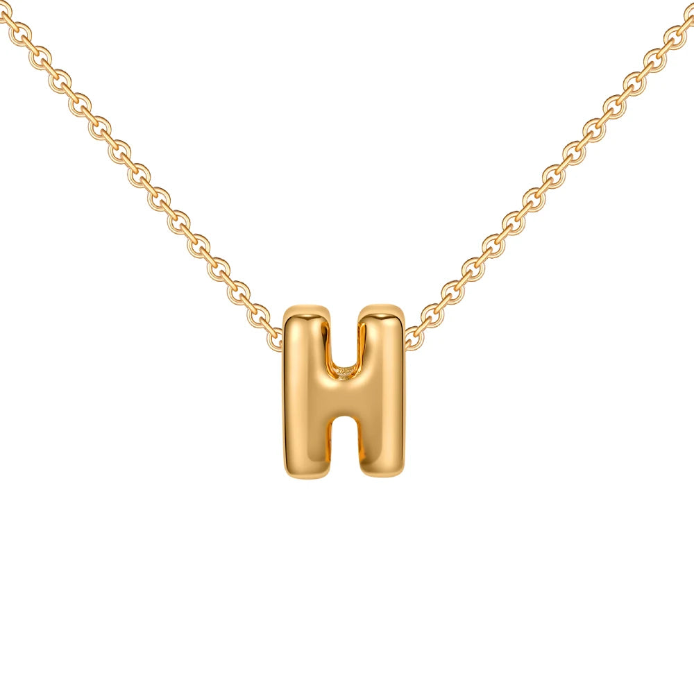 Mini Bubble Initial Gold Plated Necklace
