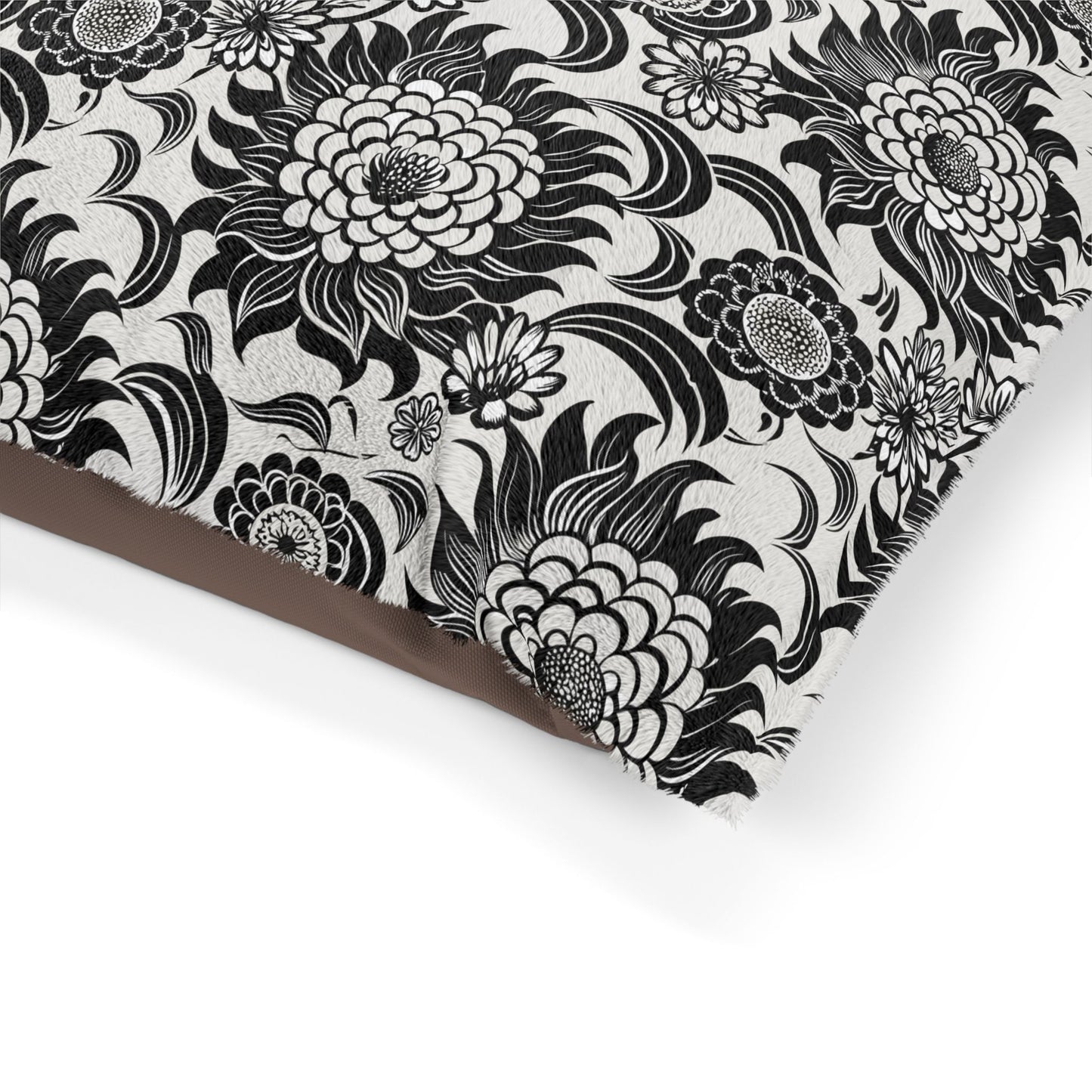 Neutral Florals Elegant Pet Bed, Cozy Dog Bed, Home Decor, Pet Lover Gift, Modern Pet Accessories
