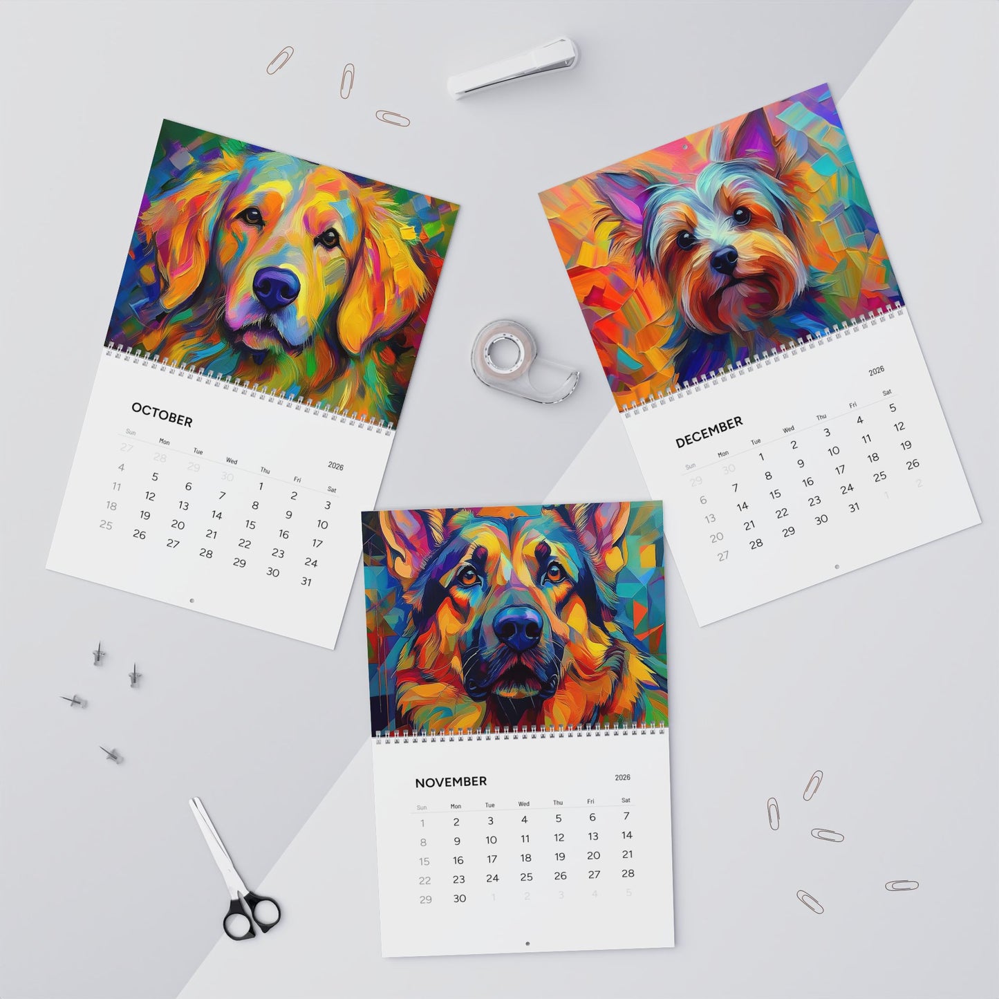 The Colorful World of Dogs Wall Calendars (2026)