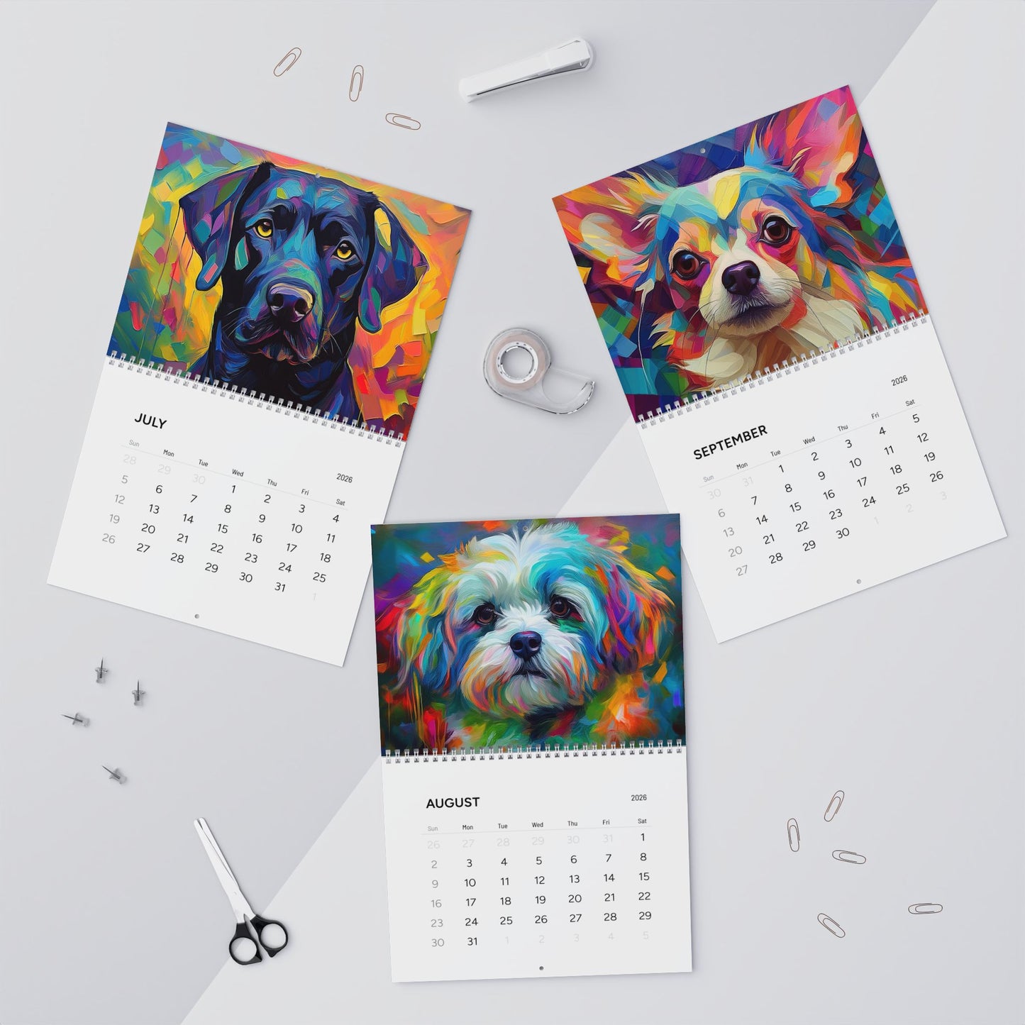 The Colorful World of Dogs Wall Calendars (2026)