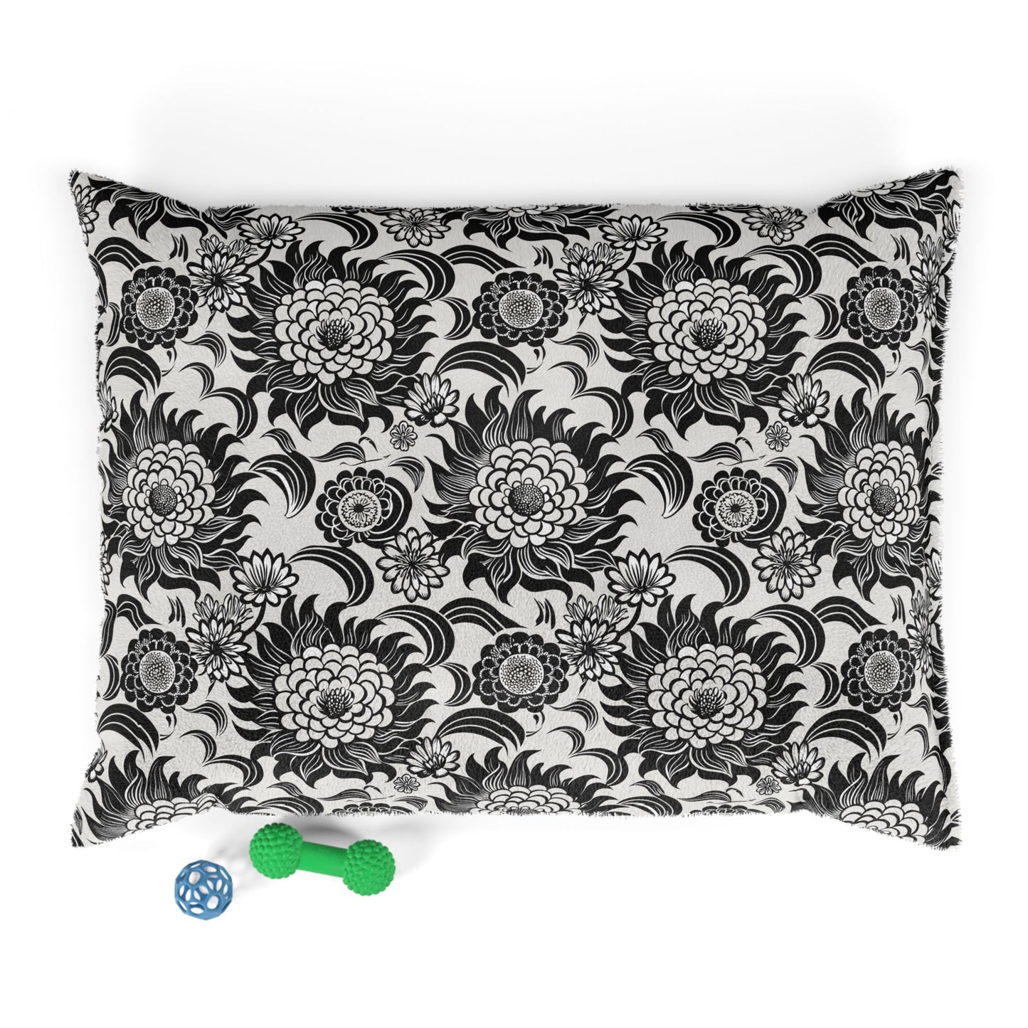 Neutral Florals Elegant Pet Bed, Cozy Dog Bed, Home Decor, Pet Lover Gift, Modern Pet Accessories