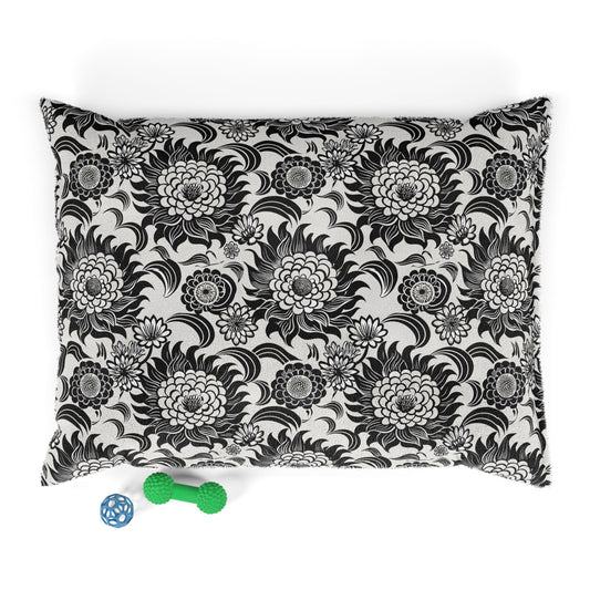 Neutral Florals Elegant Pet Bed, Cozy Dog Bed, Home Decor, Pet Lover Gift, Modern Pet Accessories