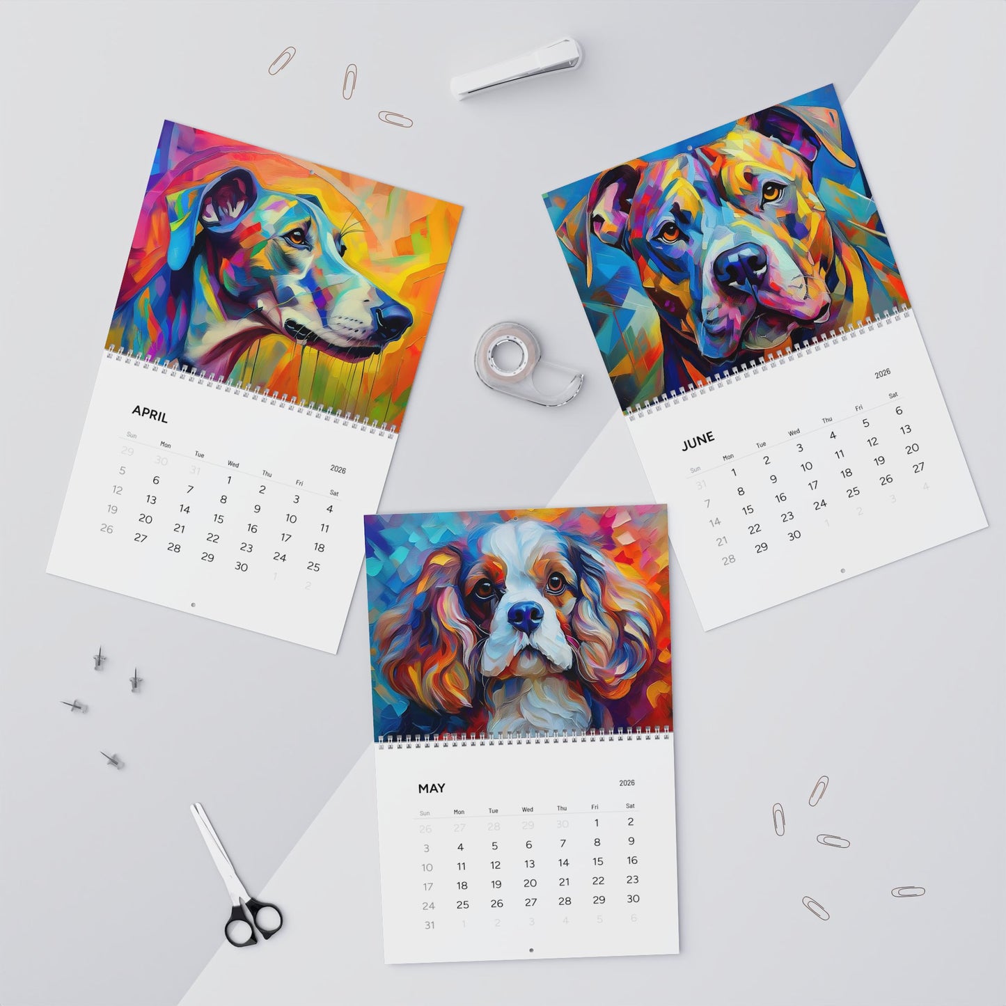 The Colorful World of Dogs Wall Calendars (2026)